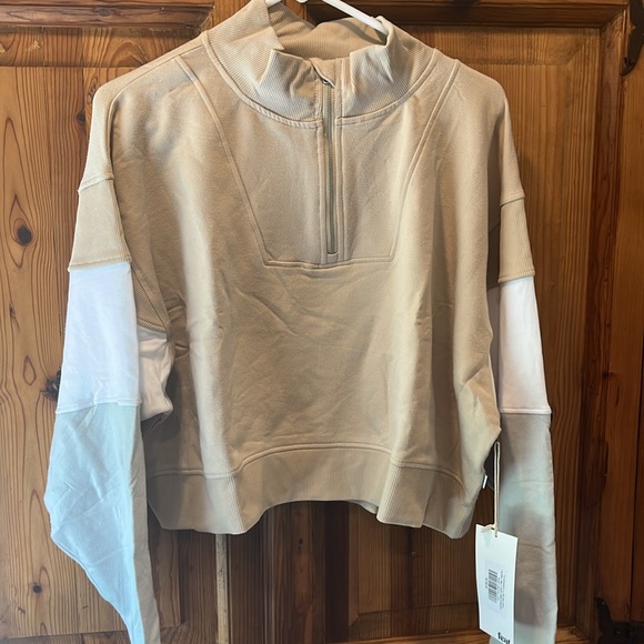 Feat Helen Owen Treecell Plush Half Zip Tri Colorblock Size XL - Picture 2 of 6